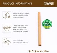 Échantillons Gratuits Pailles à Boire Durables Écologiques 20cm 8mm Pailles en Bambou