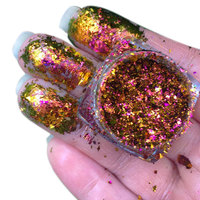 Paillettes de vernis à ongles Pigments irisés à couleur changeante Duo Chrome Chameleon Flakes