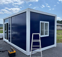 Casa Contenedor Negra de 20 pies, Casa Modular, Casa Prefabricada, Mini Casa, Oficina Prefabricada Desmontable, Fácil de Montar, Paquete Plano