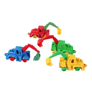 Kids Candy Excavators Toys Plastic Pull Back Car Toy Pequeno Mini Escavadeira Brinquedo Para Cápsula Ovo