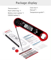 Termometer daging baca instan Digital, alat memasak dapur dengan lampu latar untuk BBQ Grill asap