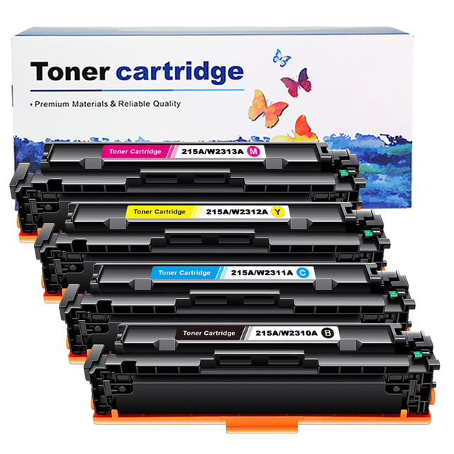Befon 215A Toner Cartridge 4 Pack With Chip Replacement for HP Color LaserJet Pro M182nw M183fw M183fdw M155dw M155nw