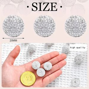 Cuentas de cristal de 20 mm de colores, con pavé de arcilla, sueltas, tipo <span class=keywords><strong>Shambala</strong></span>, con diamantes de imitación, bolas de cristal, cuentas de diamantes de imitación - Product Image 2