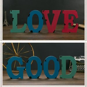 Manualidades decoración del hogar letras del alfabeto de <span class=keywords><strong>madera</strong></span> multicolor - Product Image 4