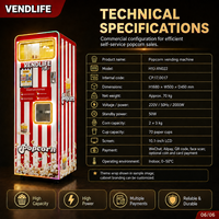 Máquina Expendedora de Palomitas de Maíz VENDLIFE, Popular Máquina de Comida Rápida que Funciona con Monedas para Cines y Centros Comerciales