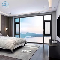 Fenêtre à battant en aluminium à double vitrage, résistante au vent et à l'insonorisation, pour appartement moderne et espace de cuisine