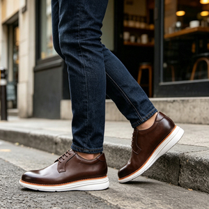 Nouvelle Arrivée Chaussures Habillées Décontractées Style Derby pour Hommes Légères Antidérapantes à Lacets Printemps Été Automne Résistantes à l'Usure - Product Image 5