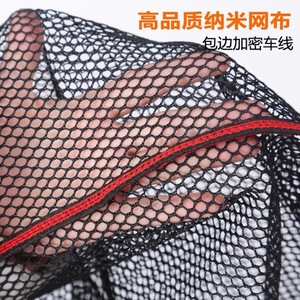 Épuisette en acier inoxydable, diamètre 30 cm, longueur 120 cm, filet à mailles noires haute résistance pour le transfert de gros poissons - Product Image 5
