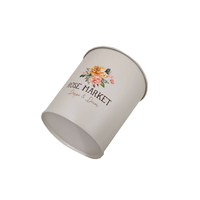 Seau en métal rond personnalisé avec logo Rose Market, vaporisateur de poudre, prix bas, petits pots de fleurs pour la décoration de jardin