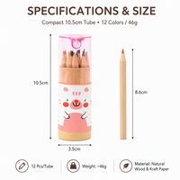 Ensemble de crayons de couleur à motifs d'animaux mignons avec taille-crayon, fournitures scolaires pour enfants, vente en gros