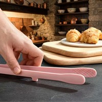Pince à steak en silicone de qualité alimentaire résistante aux hautes températures et anti-brûlure, pince à barbecue et à pain personnalisable pour légumes, trace de traceurs ajoutée