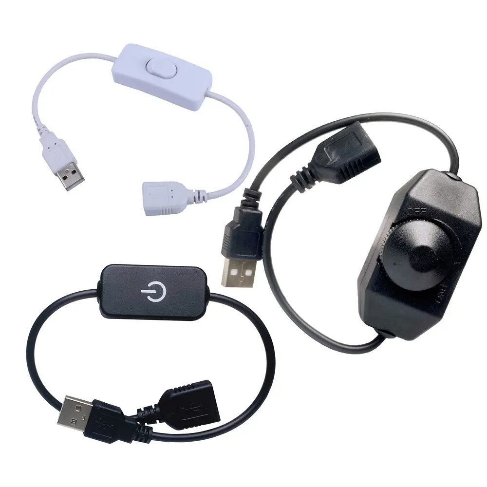 Usb Switch Kabel Met Aan/Uit 5V Usb Touch/Knop Dimmer Schakelaar Kabel Verlengknop Voor Usb Lamp Usb Ventilator Voeding Lijn