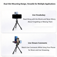 Support de téléphone, support de téléprompteur pour téléphone, support de diffusion en direct, support double téléphone, support pour smartphone, pince de fixation pour téléphone