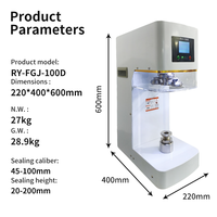 Machine de scellage automatique de boîtes non rotative |   pour les canettes en plastique pour boissons/aliments (bubble tea/soda) |   Calibre personnalisable |   RY-FGJ-100D