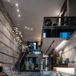 LED phòng trưng bày Hiện Đại Đèn trường biệt thự Duplex tòa nhà phòng khách Đèn chùm tùy chỉnh kính hậu hiện đại khách sạn Trung tâm mua sắm nghệ thuật - Product Image 6