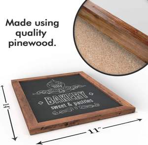 Premium 11x14 rustique pin bois cadre petit tableau noir pour <span class=keywords><strong>cuisine</strong></span> mur décor table signes mariages Menu conseil - Product Image 3