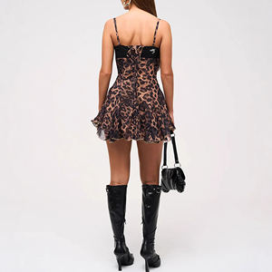 Stile europeo americano snellente moda calda Cross-Border stile Casual <span class=keywords><strong>da</strong></span> donna estate Sexy con bretelle leopardate - Product Image 3