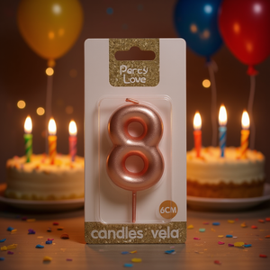 Party Love <b>Rose</b> <b>Gold</b> Number 8 <b>Candle</b> 6Cm Birthday <b>Candles</b> - Product Image 3