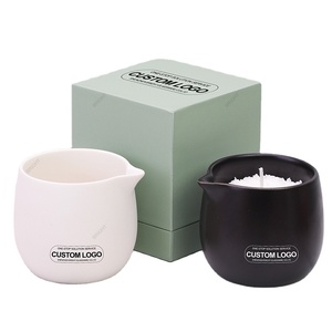 Hot-seller di lusso massaggio fai da te profumo candela decorazione <span class=keywords><strong>per</strong></span> la casa di natale <span class=keywords><strong>vasetti</strong></span> <span class=keywords><strong>in</strong></span> <span class=keywords><strong>ceramica</strong></span> con beccuccio e coperchio e scatole di imballaggio - Product Image 1
