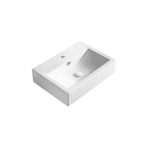 Lavabo de Encimera Moderno y Tradicional de 54x40.5cm, Ovalado, de Porcelana con Diseño Rústico para Baño u Hotel La42 - Product Image 1