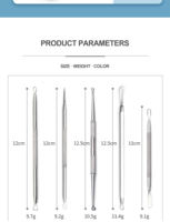 Kit d'outils extracteurs de points noirs et d'acné en acier inoxydable à double extrémité, ensemble de 5 extracteurs de comédons avec étui