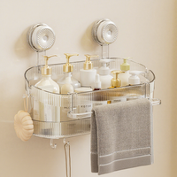 Paniers de rangement muraux à ventouse sans perçage, détachables et réutilisables pour la salle de bain, le rangement des épices et les boîtes de rangement