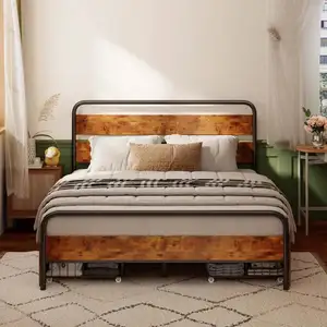 モダンなスタイルの寝室の家具錬鉄製の金属製の収納ベッド4つの引き出し付き