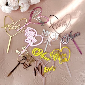 ท็อปเปอร์เค้กอะคริลิครูปหัวใจ ตกแต่งวันแม่ ลาย "น้ำผึ้งและความหวาน" ของขวัญวันแม่ - Product Image 2