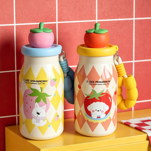 Linda Botella de Agua Infantil de Acero Inoxidable 316 con Dibujos Animados de Manzanas, Termo Portátil para Estudiantes - Product Image 2