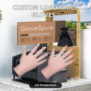 Custom Logo Disposable UV <b>Sunscreen</b> Nail Gloves Double Sided One Size for Beauty Salon Use - Product Image 2