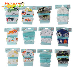 Gants <span class=keywords><strong>anti</strong></span>-rayures tendance en coton pour bébés, Protection faciale contre les nouveau-nés, pièces, 2 paires - Product Image 3