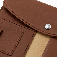 Protège-cahier A5 en cuir PU à trois volets pour agenda quotidien et hebdomadaire, carnet de notes professionnel en cuir PU pour entreprise et bureau
