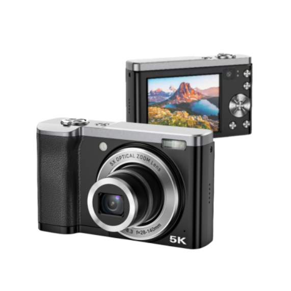 5K Digital Camera, Professional Video Camcorder with WIFI 48MP 5X Optical Zoom, Travel Video Action Recorder
