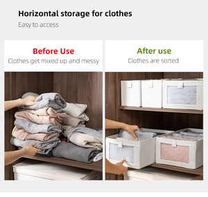 Para SHIMOYAMA Dobrável Tecido Armazenamento Cubo Clear Window Vestuário <span class=keywords><strong>Box</strong></span> Container para Guarda-Roupa Uso Doméstico - Product Image 2
