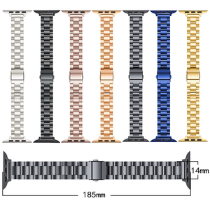 สําหรับ <span class=keywords><strong>Apple</strong></span> <span class=keywords><strong>Watch</strong></span> 8 7 <span class=keywords><strong>6</strong></span> 5 4 38 มม.40 มม.42 มม.44 มม.สร้อยข้อมือโลหะ 14 มม.Slim สาม Link สแตนเลสนาฬิกา - Product Image 2