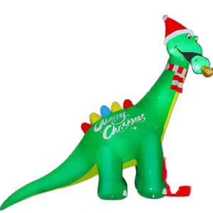 Décorations de Noël gonflables géantes pour enfants, dinosaure vert de 11,8 pieds avec LED intégrées, pour extérieur, jardin et cour, rouge - Product Image 1