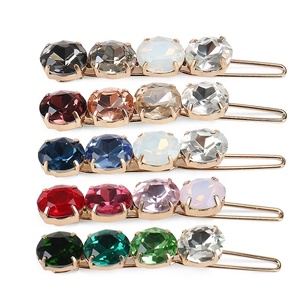 Premium Rhinestone Hair Clip Women <strong>Fashion</strong> Alloy <strong>Hairpin</strong> with Crystal Custom Multi <strong>Color</strong> Crystal Hair Pins - Product Image 1