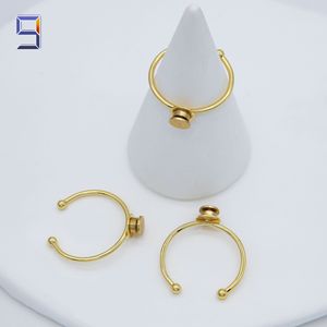 Jiuwus Popular 14K Juego de anillos giratorios de molino de viento chapado en oro, <span class=keywords><strong>Bea</strong></span>, Material de joyería hecho a mano Diy divertido, Qingdao - Product Image 3