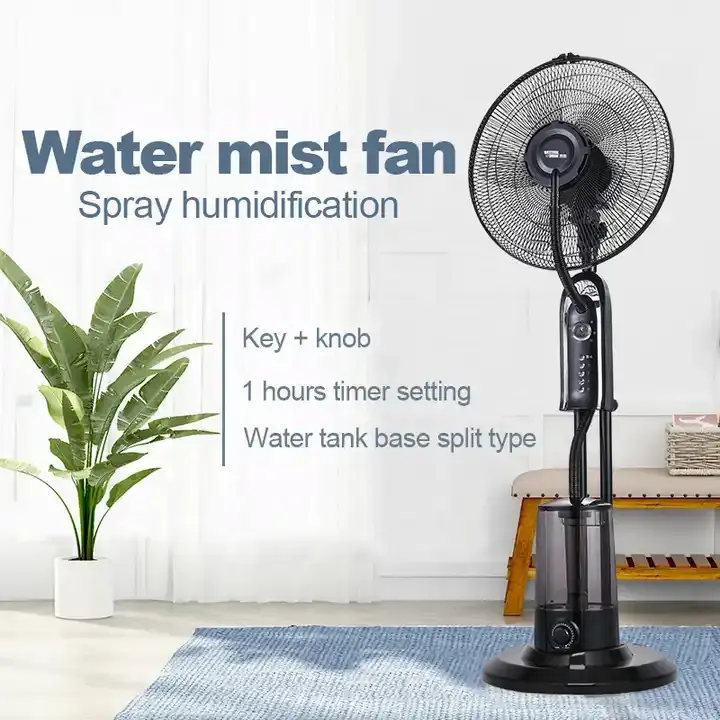 hot Sale 16 inch Button Key Water spray standing fanscooling mist fan