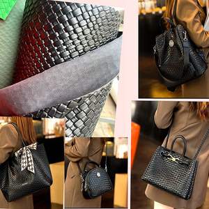 1.5mm d'épaisseur Tissé Motif PVC Faux <span class=keywords><strong>Cuir</strong></span> Synthétique pour Filles Sacs Chaussures Couvertures de Cahier - Product Image 6