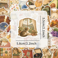 50 autocollants vintage dessinés à la main, style Ins, pour journal, articles divers, artistiques, frais, imperméables, pour voiture, ordinateur portable, cadeau