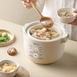 หม้อหุงข้าวไฟฟ้าเซรามิกขนาด 1.2 ลิตร แบบตั้งโปรแกรมได้ พร้อมระบบควบคุมความดันขนาดเล็ก กำลังไฟ 300 วัตต์ ต้มได้ทั้งแบบเร็วและแบบช้า พร้อมเซ็นเซอร์วัดอุณหภูมิ สำหรับข้าว ซุป และอาหารเด็ก - Product Image 2