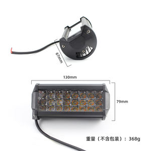 Moto électrique LED lampe de travail 72W phare avant batterie voiture super lumineuse bande extérieure 24 perles explosives clignotantes longues - Product Image 5