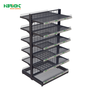HBright Adjustable Single Face Retail Wall <b>Shelving</b> Convenience Store Display Rack with Price Tag Channel - Product Image 6