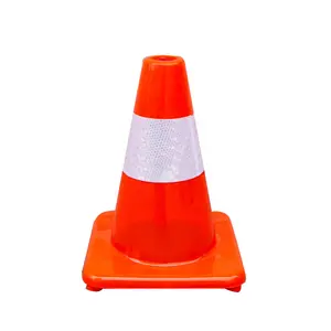 12 Inch 30cm PVC Road Safety Cone Flexible Traffic Cone With Reflective Stripe For Sale