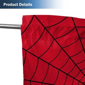 <strong>Superhero</strong> Window <strong>Curtains</strong> Kids Boys Girls Red Spider Web Baby Living Room Bedroom Nursery Toddler Drapes Party Decor 2 Panels - Product Image 6