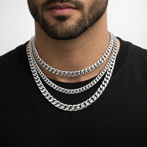 Collana a Catena Cubana in Acciaio Inossidabile Lucidato Stile Hip Hop, Accessori Semi-Lavorati, Gioielli in Acciaio al Titanio con Placcatura Personalizzata - Product Image 3