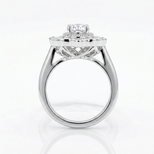Anillo Vintage de Latón con Flor Blanca y Circonita Cúbica, Piedra Central Ovalada, Corte Baguette, Joyería Nupcial para Mujer, Regalo, Uso en Fiestas - Product Image 4