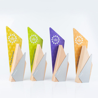 Médaille trophée en argent et en bois personnalisable Prix de l'entreprise honorifique en bois massif Sous-verres commémoratifs créatifs pour les promotions