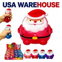 Jouet Squishy Père Noël Super Mignon en Maltose, Père Noël à Chapeau Rouge, Cadeau de Noël pour Chaussette, Sans BPA, Jouet Squishy de Noël